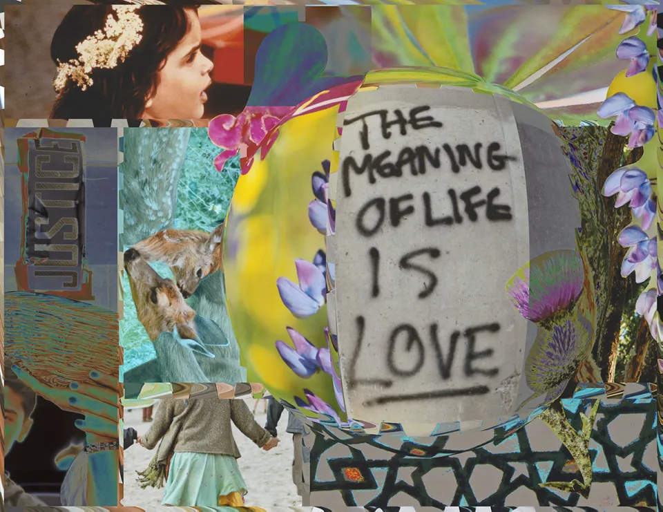 Fabiola Nabil Naguib, Archives Re/Imagined (1 of 4 in Series II), The Meaning of Life is Love, mixed media, varied dimensions, 2020